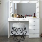 Puff Banqueta Aramado Luna Para Penteadeira Hexágono Base Pre