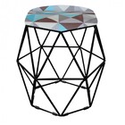 Puff Banqueta Aramado Luna Para Penteadeira Hexágono Base Pre