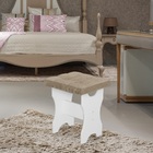 Puff Banqueta Baby Branca Em Mdf Para Penteadeira Decorativa