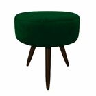 Puff Banqueta Berlim Redondo Suede Verde Pés Tabaco D03 - D'r