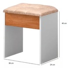 Puff Banqueta Camarim Branco/nature 100% Mdf