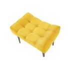 Puff Banqueta Confort Retrô Suede Amarelo G30 - Império Estof