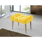 Puff Banqueta Confort Retrô Suede Amarelo G30 - Império Estof