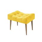 Puff Banqueta Confort Retrô Suede Amarelo G30 - Império Estof