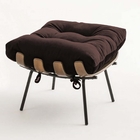 Puff Banqueta Costela Decorativa Sala De Estar Suede Marrom -