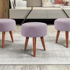 Puff Banqueta Crochê Madeira Maciça