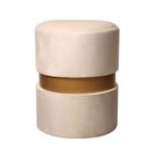 Puff Banqueta De Veludo Off White Duplo Redondo Decoração