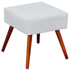 Puff Banqueta Decorativa Com Pés Palito Lívia W01 Corino Bran
