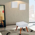 Puff Banqueta Decorativa Com Pés Palito Lívia W01 Corino Bran