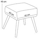 Puff Banqueta Decorativa Com Pés Palito Lívia W01 Corino Bran