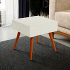 Puff Banqueta Decorativa Com Pés Palito Lívia W01 Linho Champ