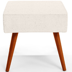 Puff Banqueta Decorativa Com Pés Palito Lívia W01 Linho Cru -