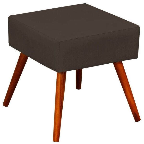 Puff Banqueta Decorativa Com Pés Palito Lívia W01 Suede Marro