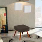 Puff Banqueta Decorativa Com Pés Palito Lívia W01 Suede Marro