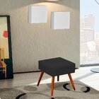 Puff Banqueta Decorativa Com Pés Palito Lívia W01 Suede Preto