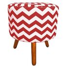 Puff Banqueta Decorativa Dora Redondo Estampado Zig Zag Verme