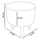 Puff Banqueta Decorativa Dora Redondo Suede Azul Turquesa - D