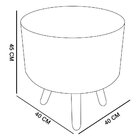 Puff Banqueta Decorativa Dora Redondo Suede Bege – D'rossi