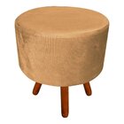 Puff Banqueta Decorativa Dora Redondo Suede Caramelo Sisal –