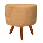 Puff Banqueta Decorativa Dora Redondo Suede Caramelo Sisal –