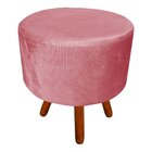 Puff Banqueta Decorativa Dora Redondo Suede Rose – D'rossi