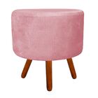 Puff Banqueta Decorativa Dora Redondo Suede Rose - D'rossi