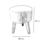 Puff Banqueta Decorativa Fire  Para Sala Loja 45cm Altura