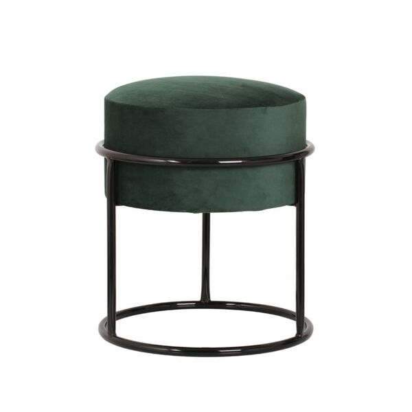 Puff Banqueta Decorativa Luxo De Aço E Suede Verde