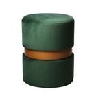 Puff Banqueta Decorativa Luxo Duplo Suede Verde