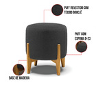 Puff Banqueta Decorativo Base Madeira Stella Bouclê D03 - D'r