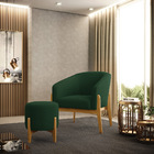 Puff Banqueta Decorativo Base Madeira Stella Bouclê D03 - D'r