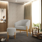 Puff Banqueta Decorativo Base Madeira Stella Bouclê D03 - D'r