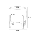 Puff Banqueta Decorativo Base Madeira Stella Linho Bege D03 -