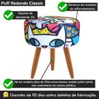 Puff Banqueta Decorativo Classic Redondo Estampa Romero
