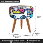 Puff Banqueta Decorativo Classic Redondo Estampa Romero