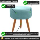 Puff Banqueta Decorativo Classic Redondo Suede Azul Tiffany