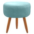 Puff Banqueta Decorativo Classic Redondo Suede Azul Tiffany