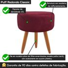 Puff Banqueta Decorativo Classic Redondo Suede Bordô
