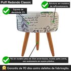 Puff Banqueta Decorativo Classic Redondo Suede Estampa Paris