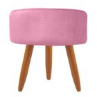 Puff Banqueta Decorativo Classic Redondo Suede Rosa