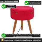 Puff Banqueta Decorativo Classic Redondo Suede Vermelho