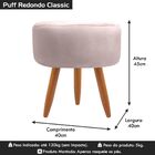 Puff Banqueta Decorativo Classic Redondo Veludo Rosa