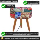 Puff Banqueta Decorativo Classic Suede Estampa Lucky Vintage