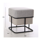 Puff Banqueta Decorativo Dubai Quadrado 42x42cm Tecido Linho