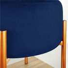 Puff Banqueta Decorativo Industrial Cobre Iron Suede - Azul M