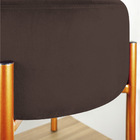 Puff Banqueta Decorativo Industrial Cobre Iron Suede - Marrom