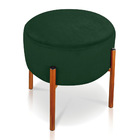 Puff Banqueta Decorativo Industrial Cobre Iron Suede - Verde