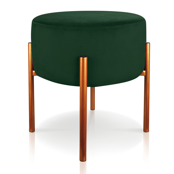 Puff Banqueta Decorativo Industrial Cobre Iron Suede Verde D0