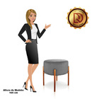 Puff Banqueta Decorativo Industrial Cobre Kit 2 Iron Suede D0