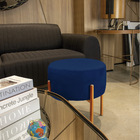 Puff Banqueta Decorativo Industrial Cobre Kit 2 Iron Suede D0